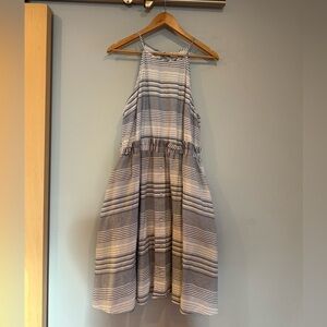 Striped Halter Dress in Blue and White  XXL